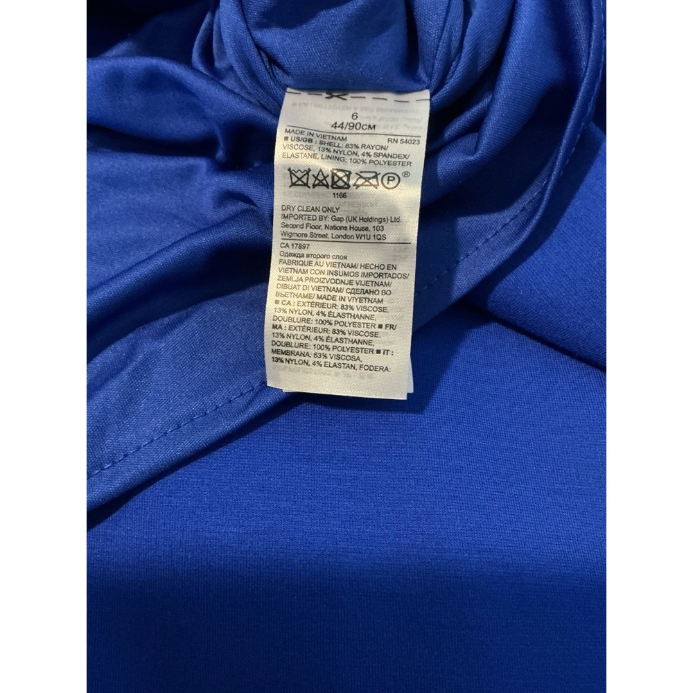 Banana Republic Radiant One Shoulder Dress Royal Pockets Blue Sz 6‎ - Picture 9 of 16